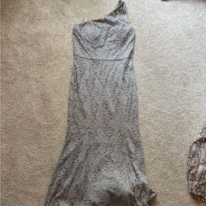 BCX Strapless Gray Lace Dress